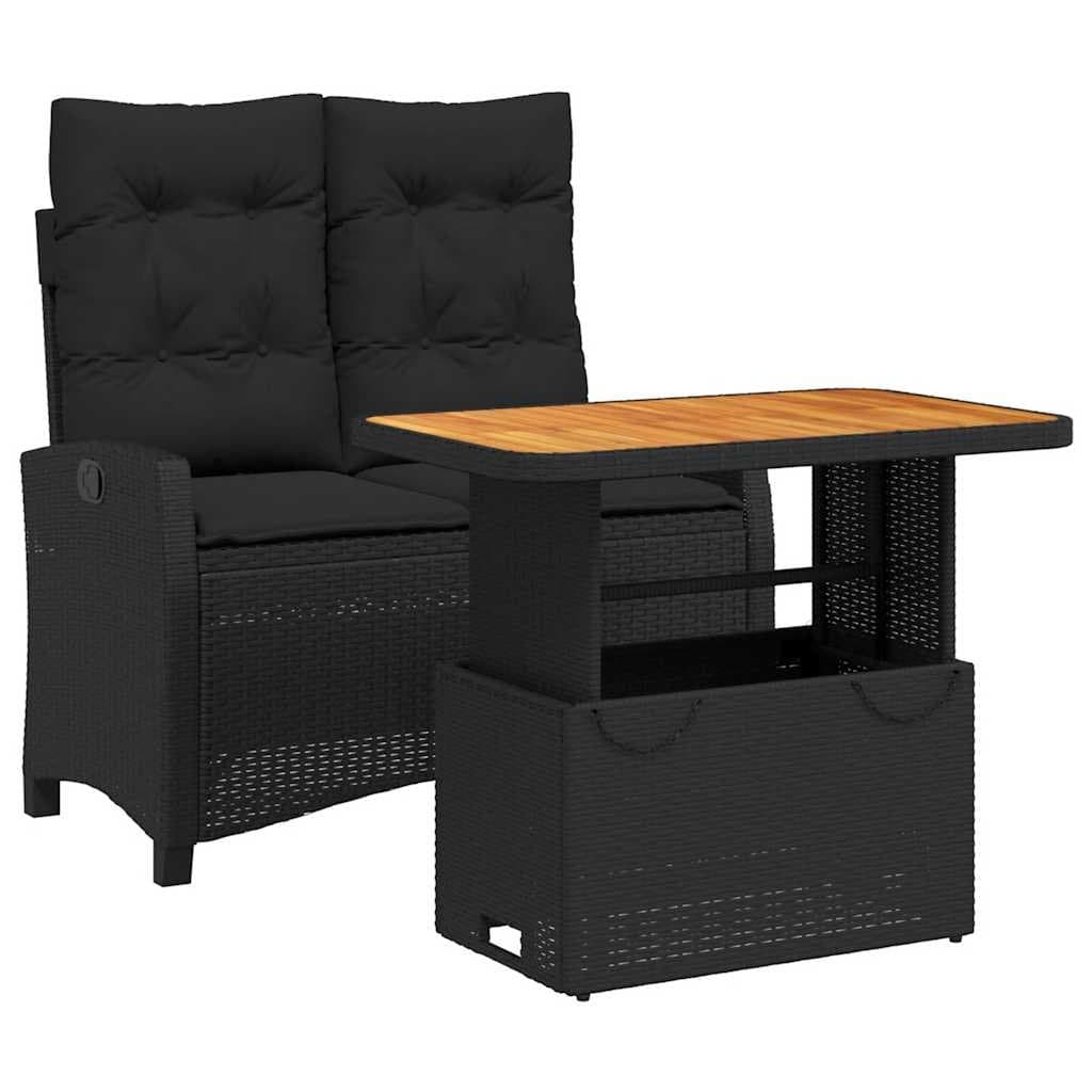 Adjustable Garden Dining Set 2-Piece Black