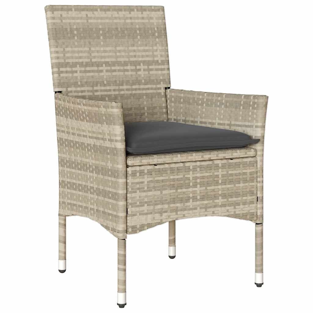 3-Piece Outdoor Dining Set with Grey Poly Rattan