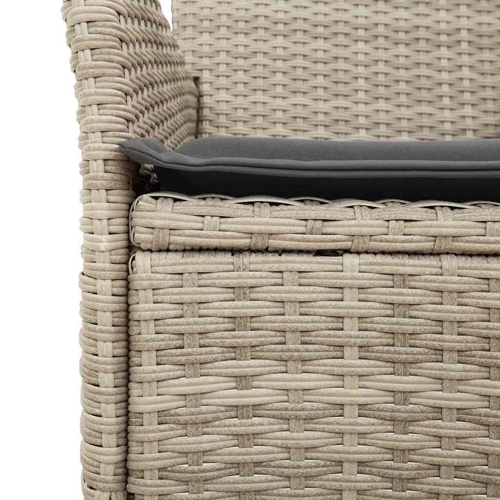 3-Piece Outdoor Dining Set with Grey Poly Rattan