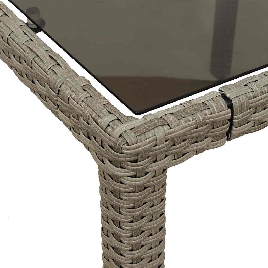 3-Piece Outdoor Dining Set with Grey Poly Rattan