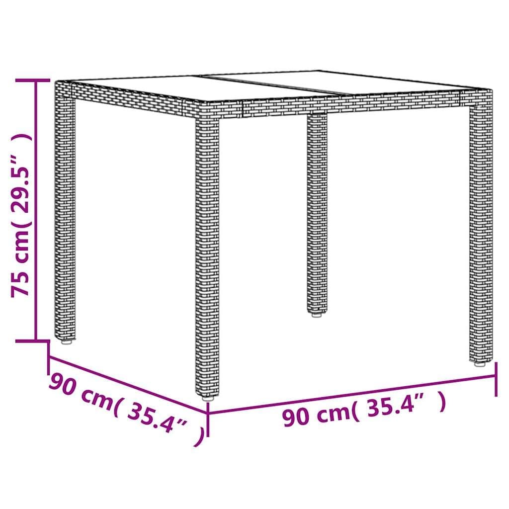 3-Piece Outdoor Dining Set with Grey Poly Rattan