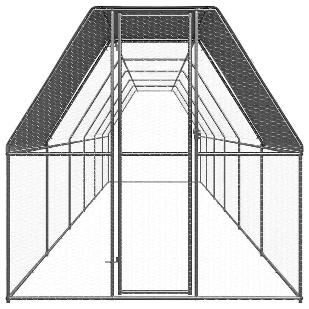 Galvanised Steel Chicken Cage 2x12x2m Outdoor Enclosure