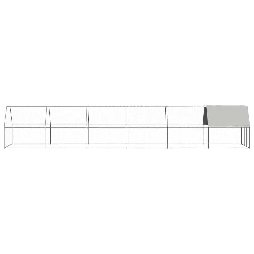 Galvanised Steel Chicken Cage 2x12x2m Outdoor Enclosure