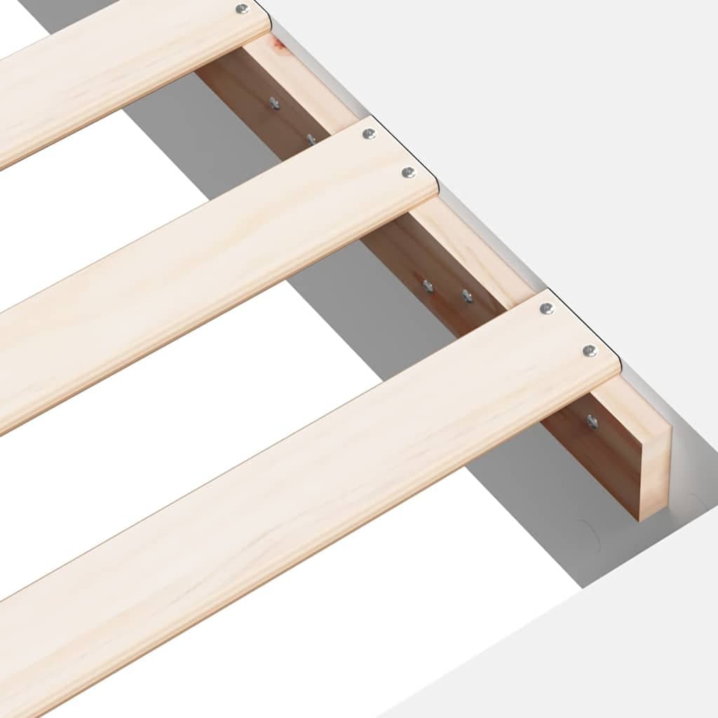 White Bed Frame with Slatted Base 135x190 cm