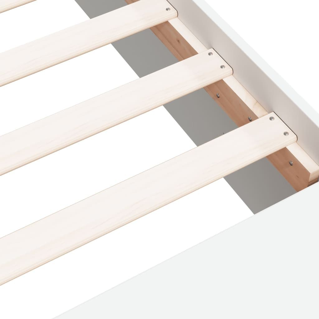 White Bed Frame 150x200cm with Storage Compartments