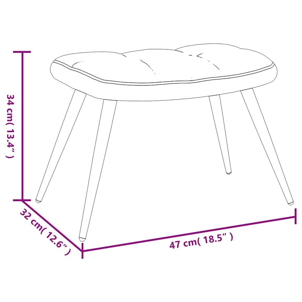 Black Velvet Relaxing Chair with Stool