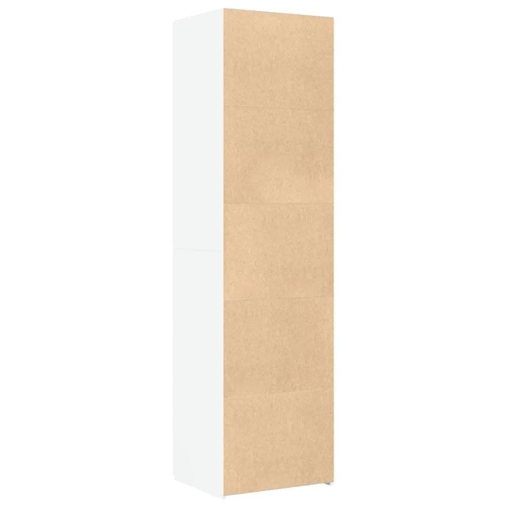 White Highboard Storage Cabinet in Engineered Wood