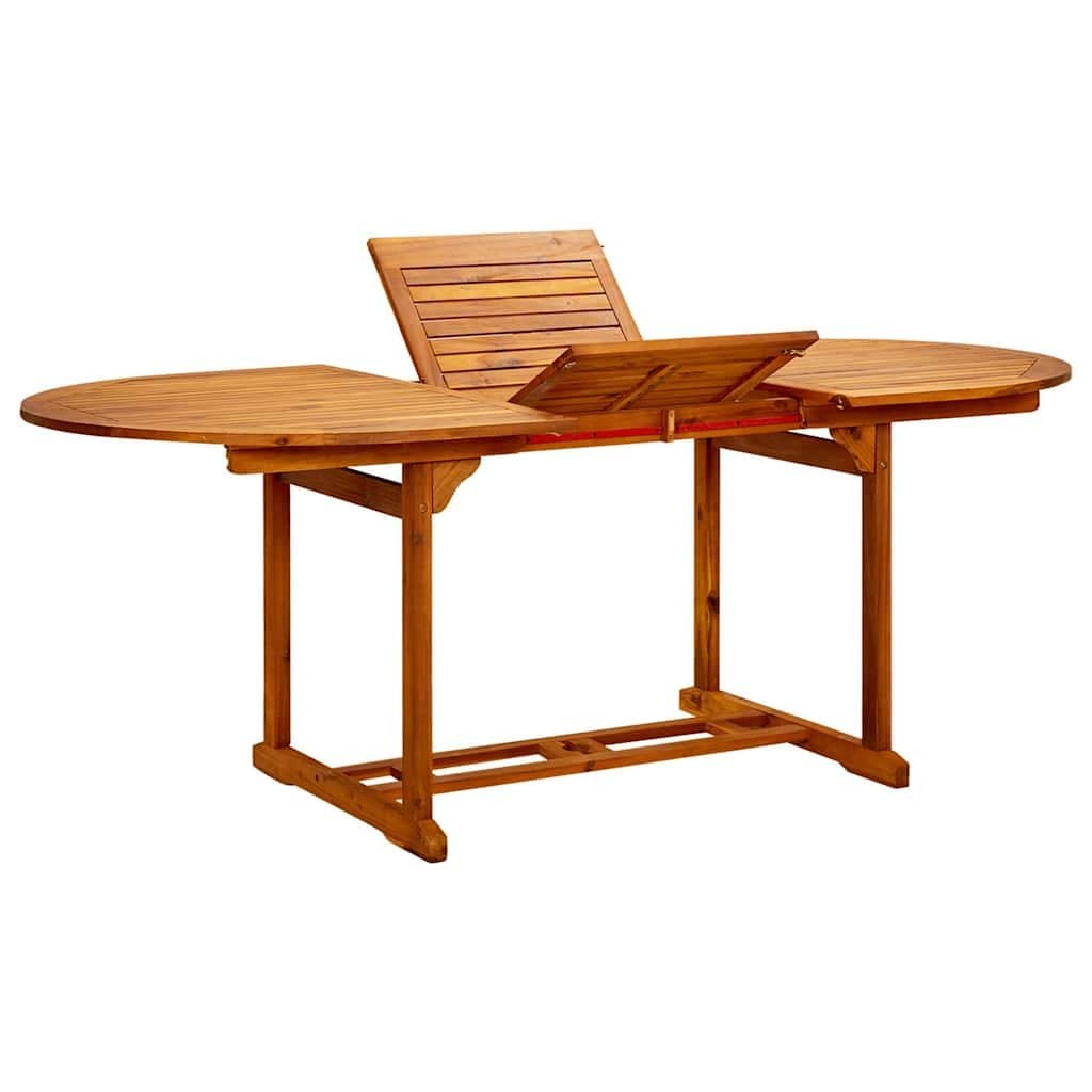 7 Piece Garden Dining Set with Acacia Wood and Rattan