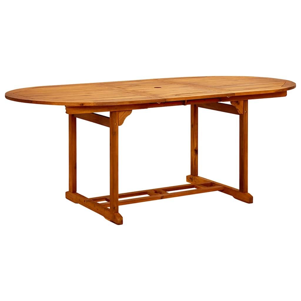 7 Piece Garden Dining Set with Acacia Wood and Rattan