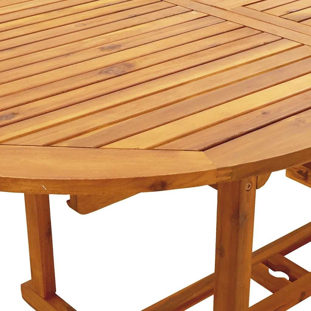 7 Piece Garden Dining Set with Acacia Wood and Rattan