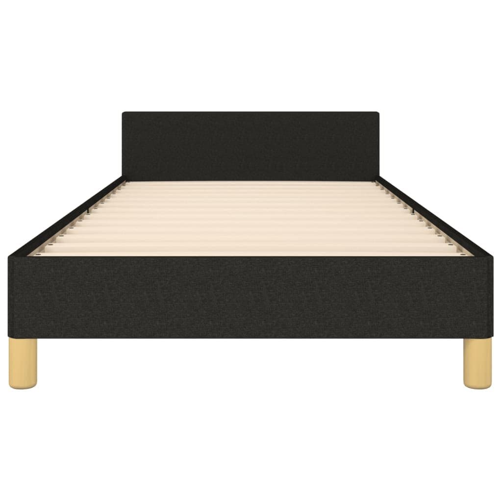 Black Fabric King Single Bed Frame with Adjustable Headboard