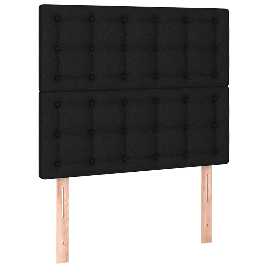 Black Fabric King Single Bed Frame with Adjustable Headboard