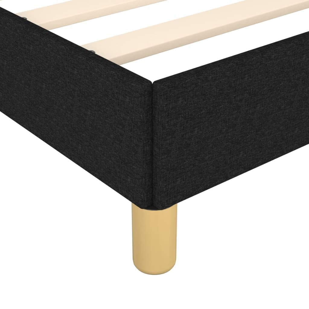 Black Fabric King Single Bed Frame with Adjustable Headboard
