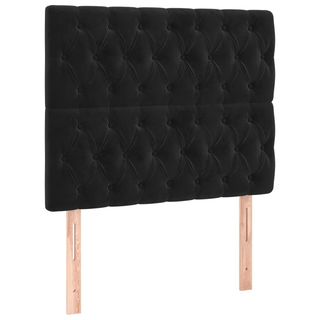Adjustable King Single Bed Frame with Black Velvet Headboard