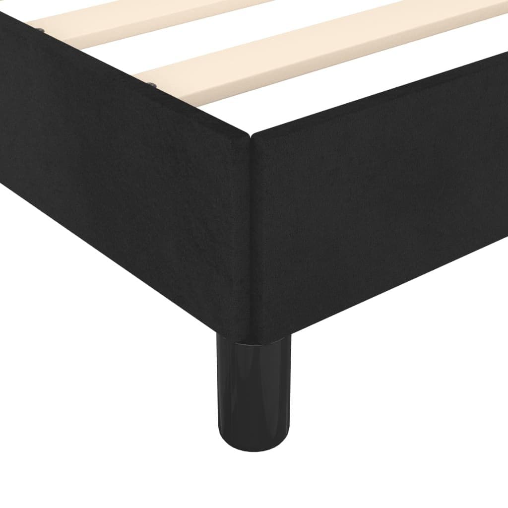 Adjustable King Single Bed Frame with Black Velvet Headboard