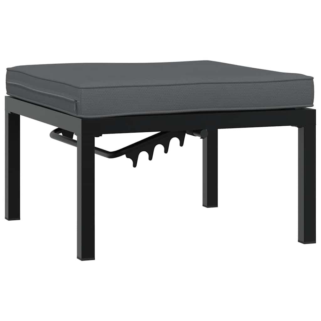 3 Piece Black Outdoor Garden Sofa Set with Cushions