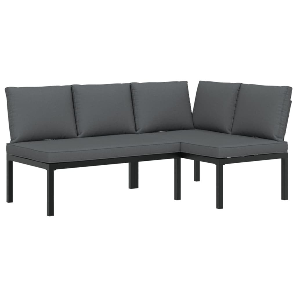 Black Aluminium Garden Sofa Set for Outdoors