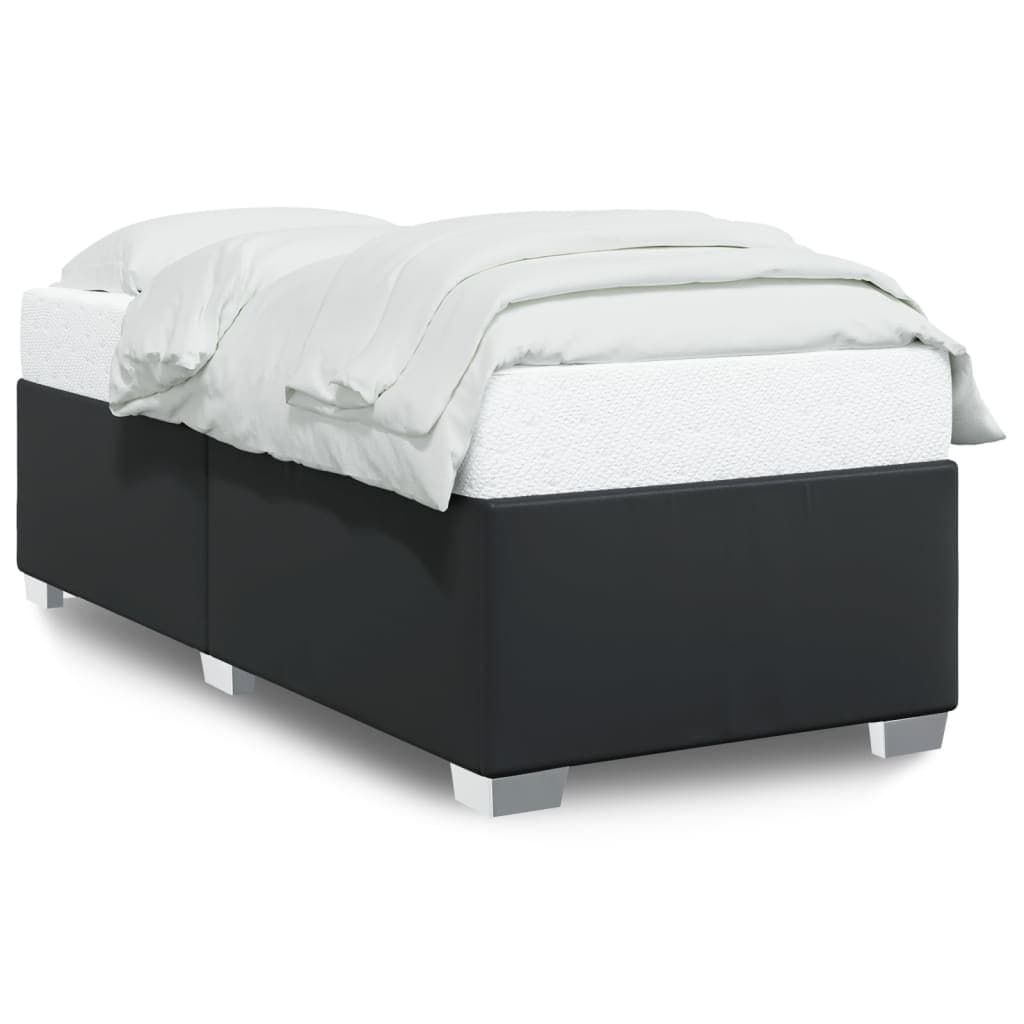 Black Faux Leather Bed Frame 90x190 cm