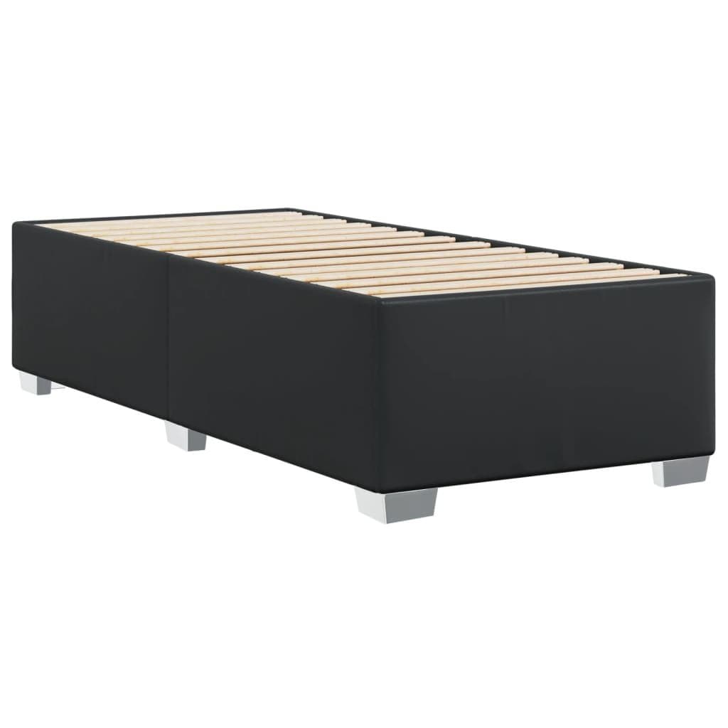 Black Faux Leather Bed Frame 90x190 cm
