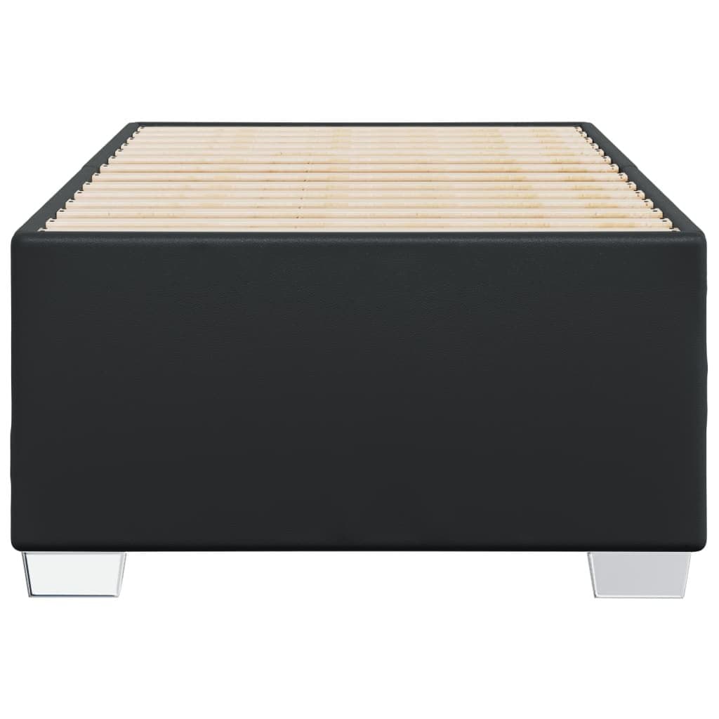 Black Faux Leather Bed Frame 90x190 cm