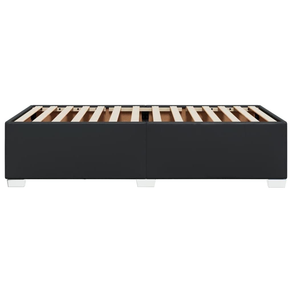 Black Faux Leather Bed Frame 90x190 cm