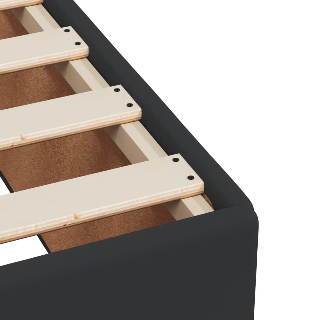 Black Faux Leather Bed Frame 90x190 cm