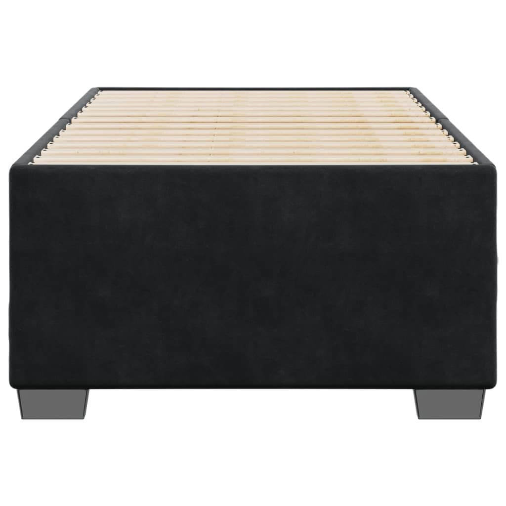 Black Velvet King Single Bed Frame with Slats