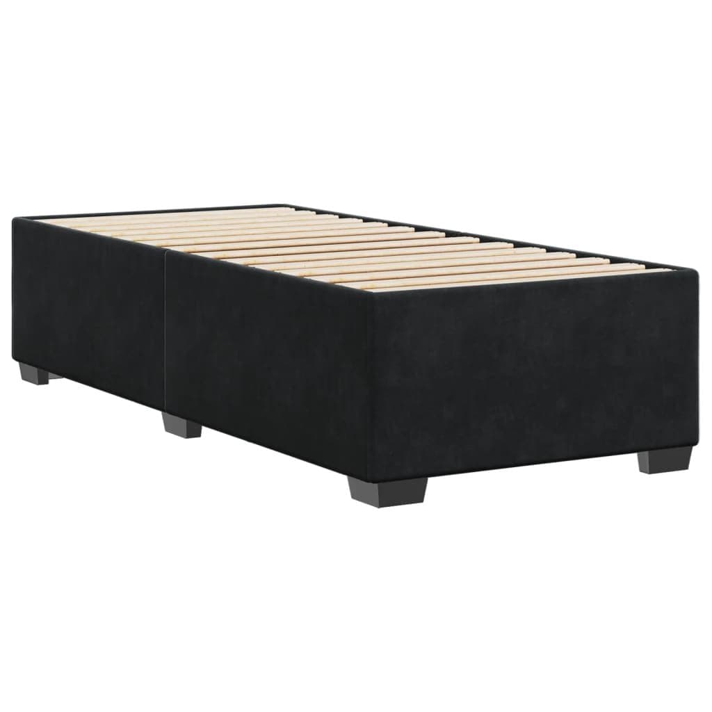 Black Velvet King Single Bed Frame with Slats