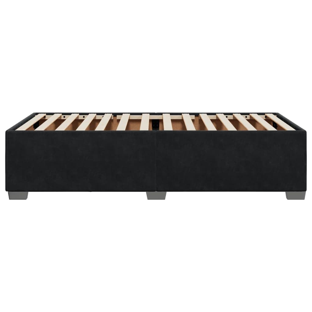 Black Velvet King Single Bed Frame with Slats