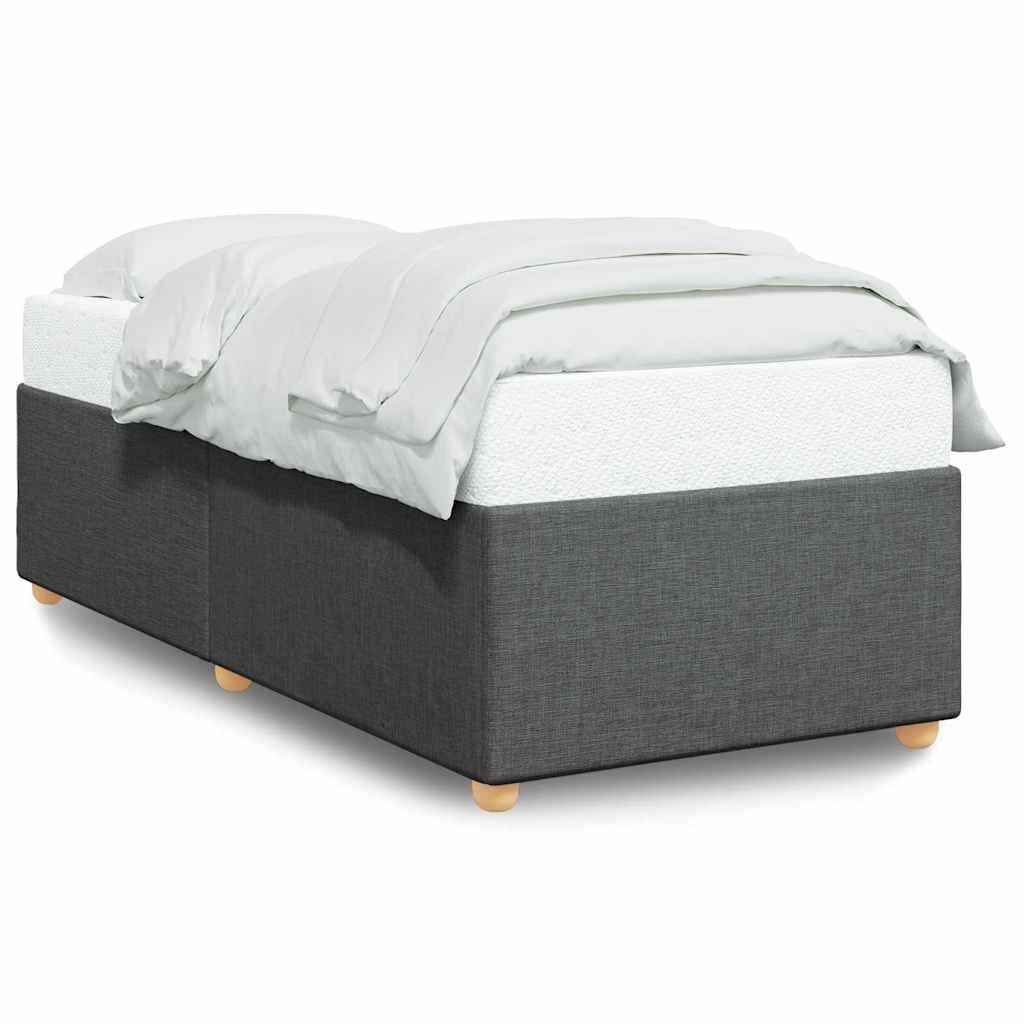 Grey Fabric Bed Frame 90x190 cm with Slatted Base