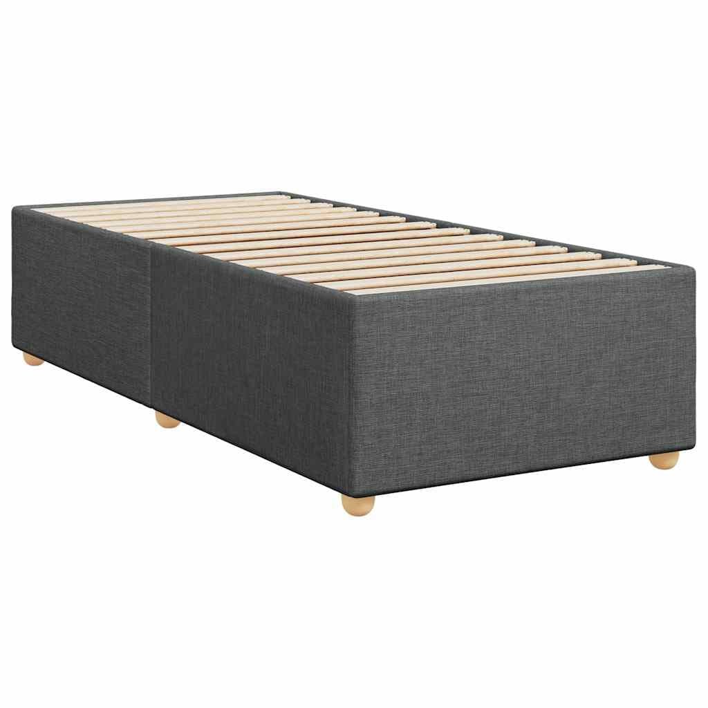 Grey Fabric Bed Frame 90x190 cm with Slatted Base
