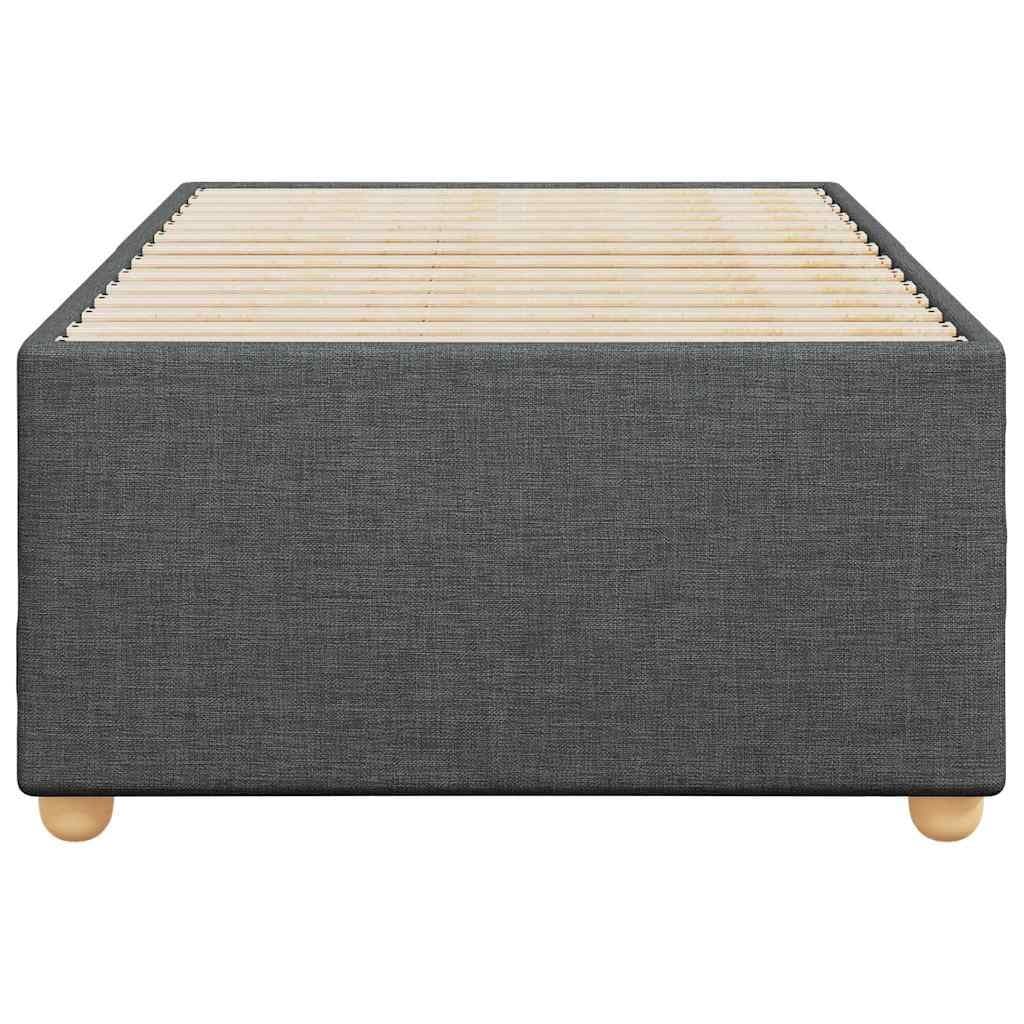 Grey Fabric Bed Frame 90x190 cm with Slatted Base