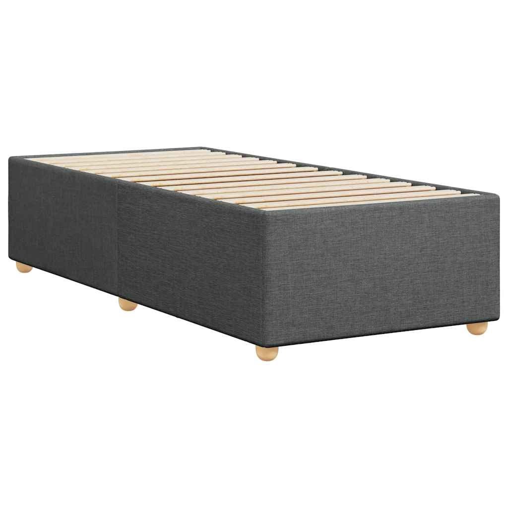 Grey Fabric Bed Frame 90x190 cm with Slatted Base