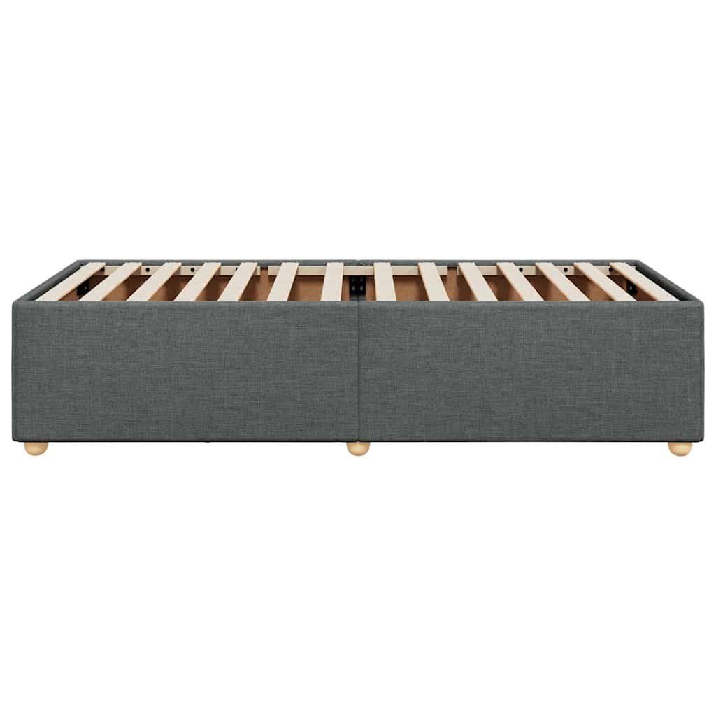 Grey Fabric Bed Frame 90x190 cm with Slatted Base