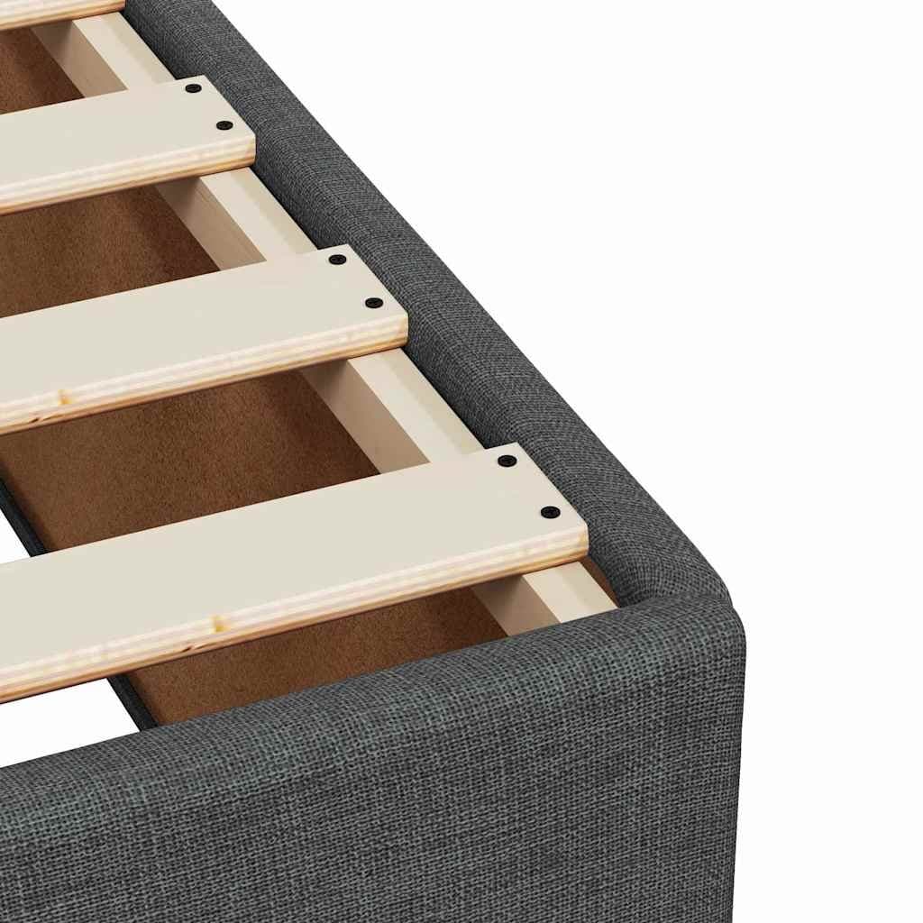 Grey Fabric Bed Frame 90x190 cm with Slatted Base