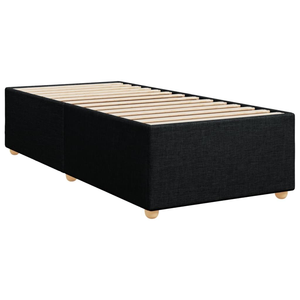 Black Fabric King Single Bed Frame with Slats