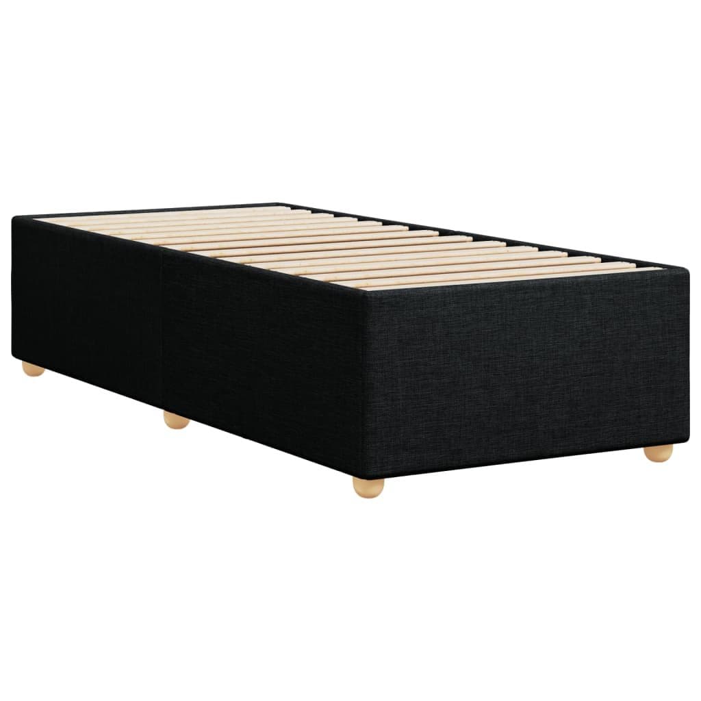 Black Fabric King Single Bed Frame with Slats