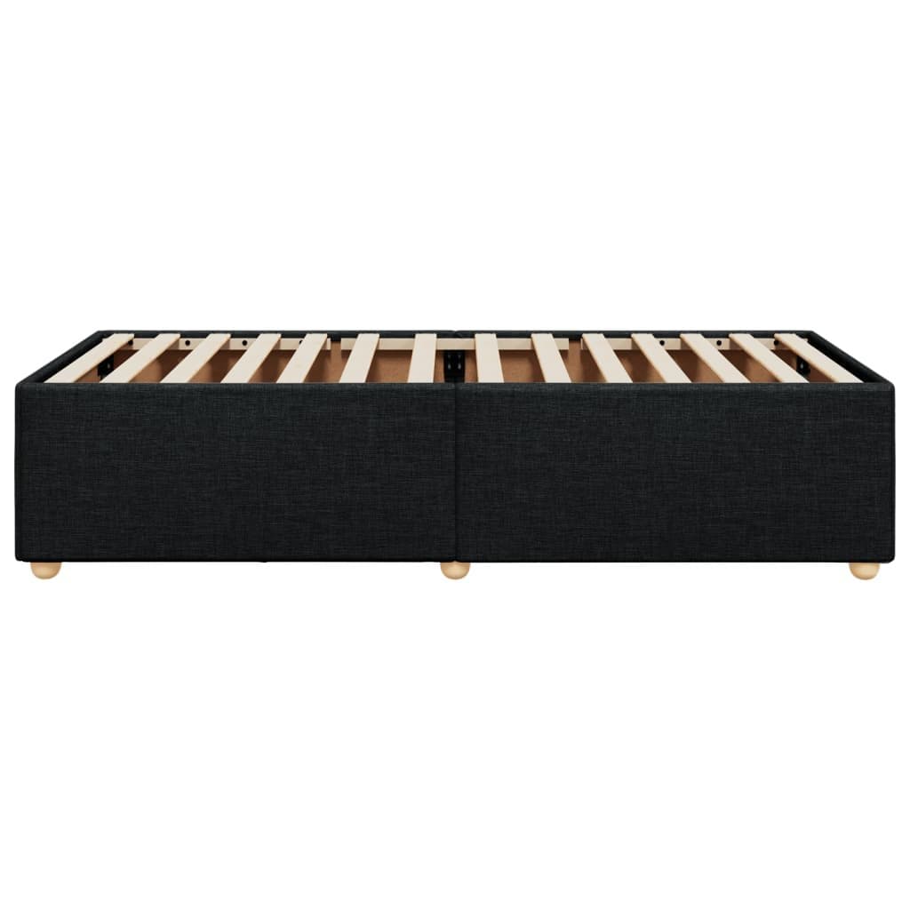Black Fabric King Single Bed Frame with Slats