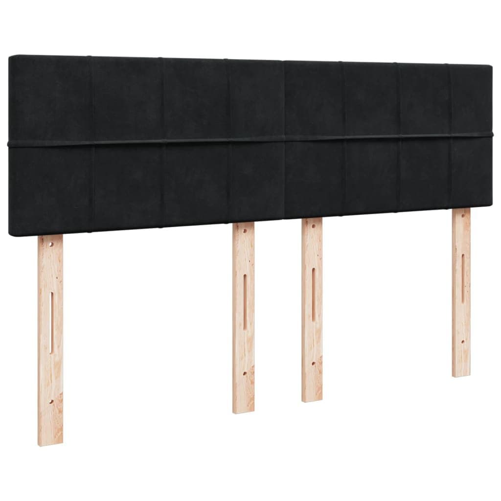 Queen Box Spring Bed with Grey Velvet Upholstered Frame