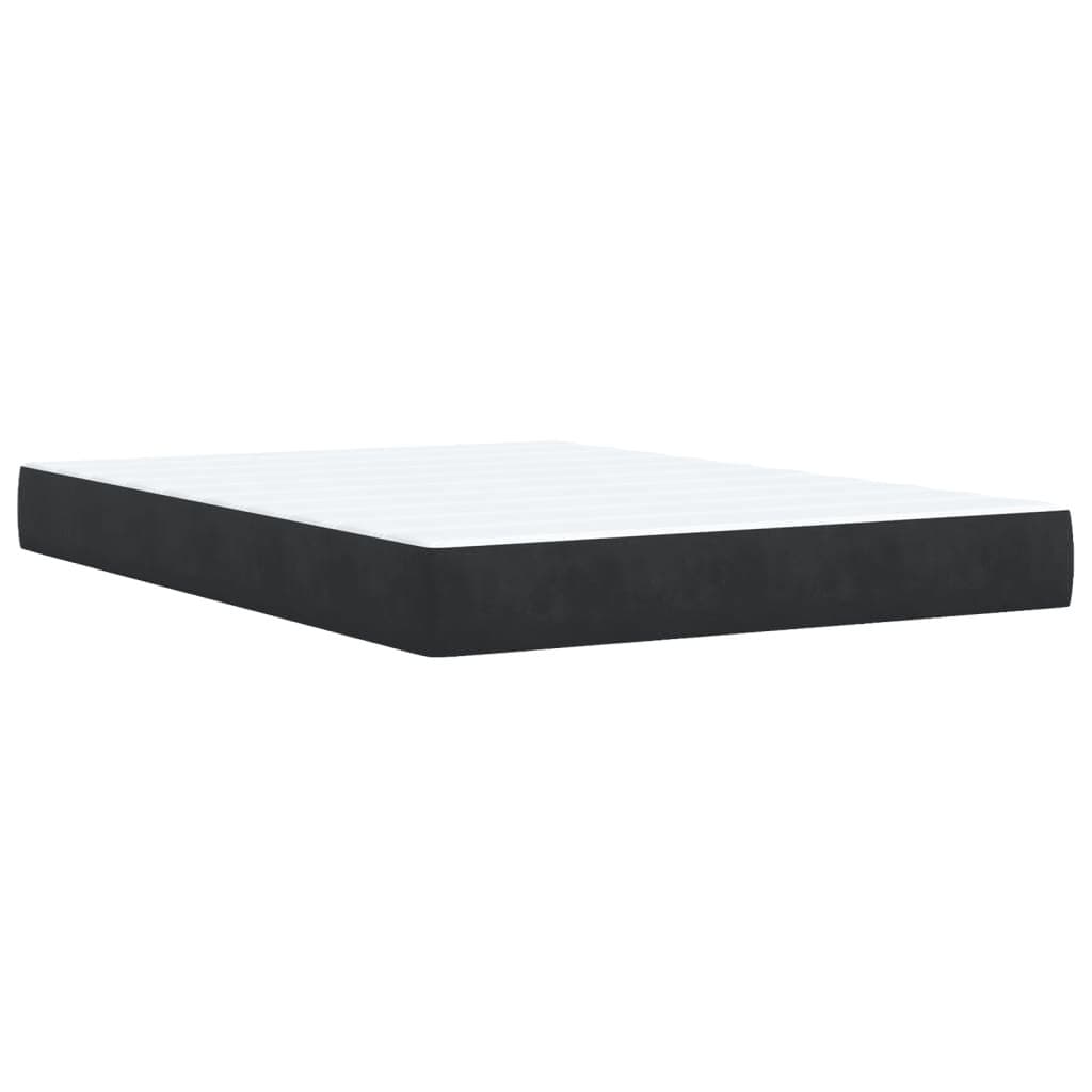 Queen Box Spring Bed with Grey Velvet Upholstered Frame