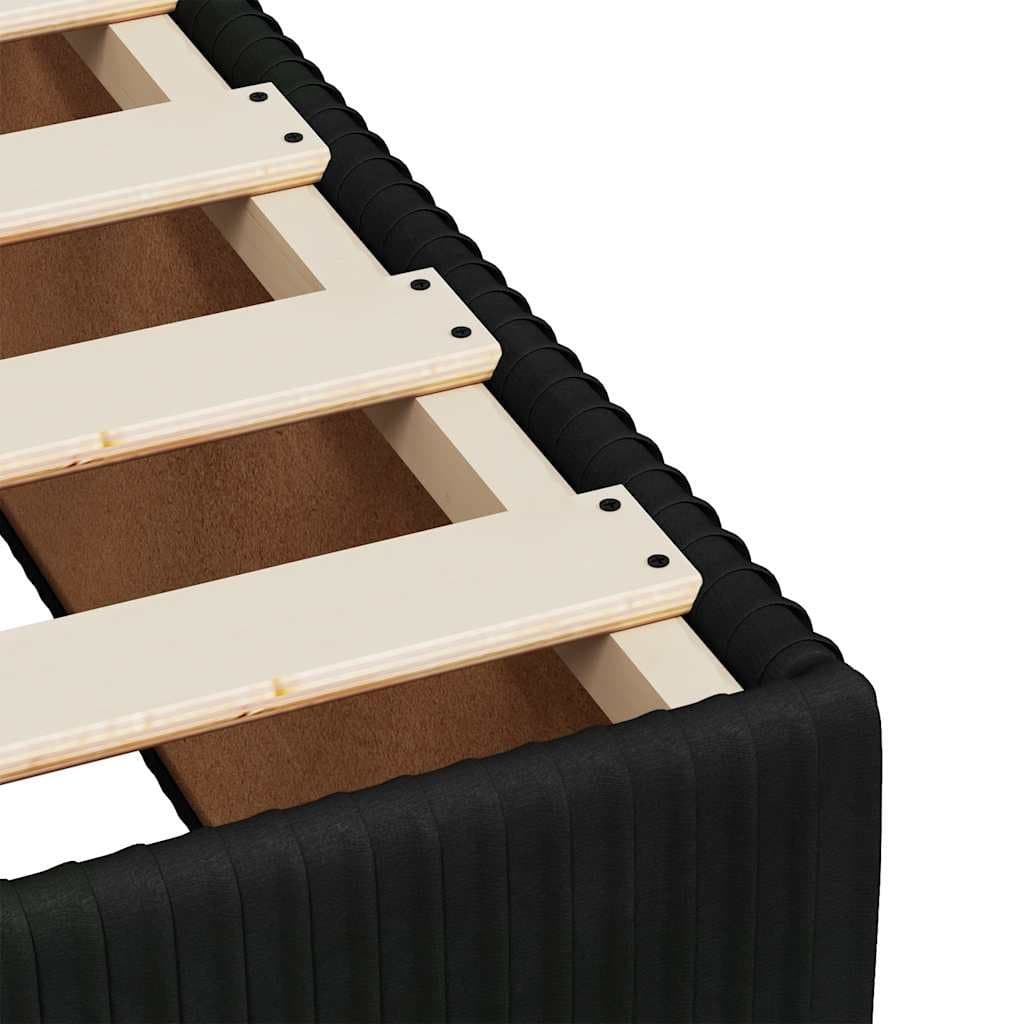 Double Black Velvet Bed with Pocket Spring Mattress