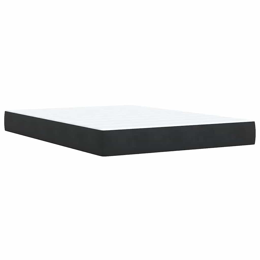 Double Black Velvet Bed with Pocket Spring Mattress