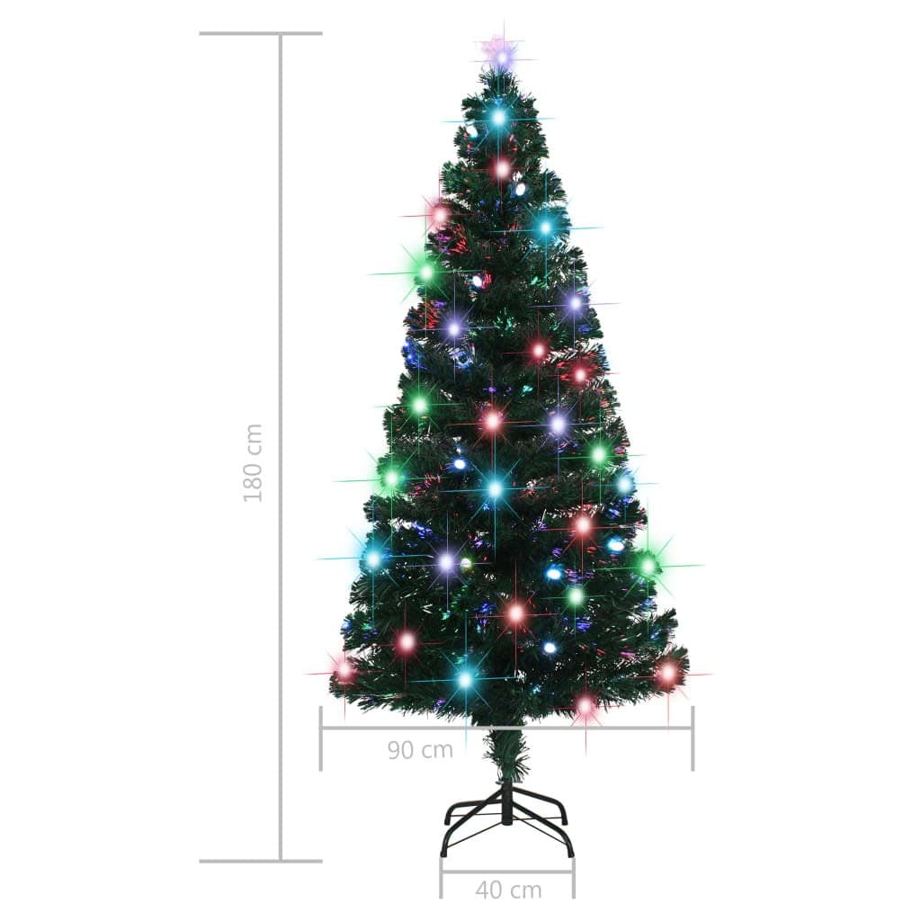 180cm Pre-lit Christmas Tree with Fibre Optic LED
