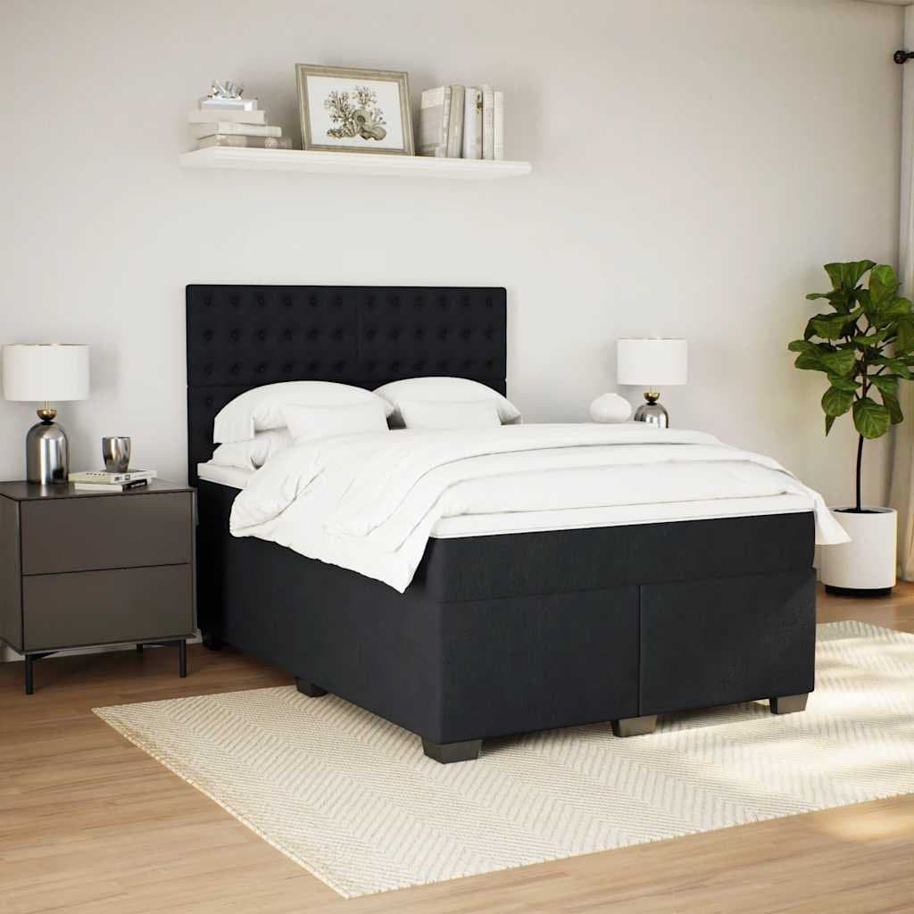 Queen Box Spring Bed with Adjustable Headboard