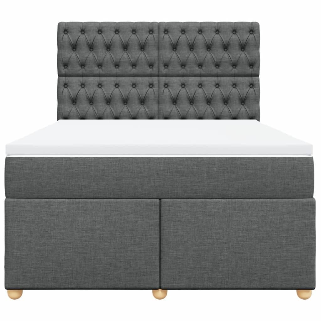 Queen Box Spring Bed with Adjustable Headboard