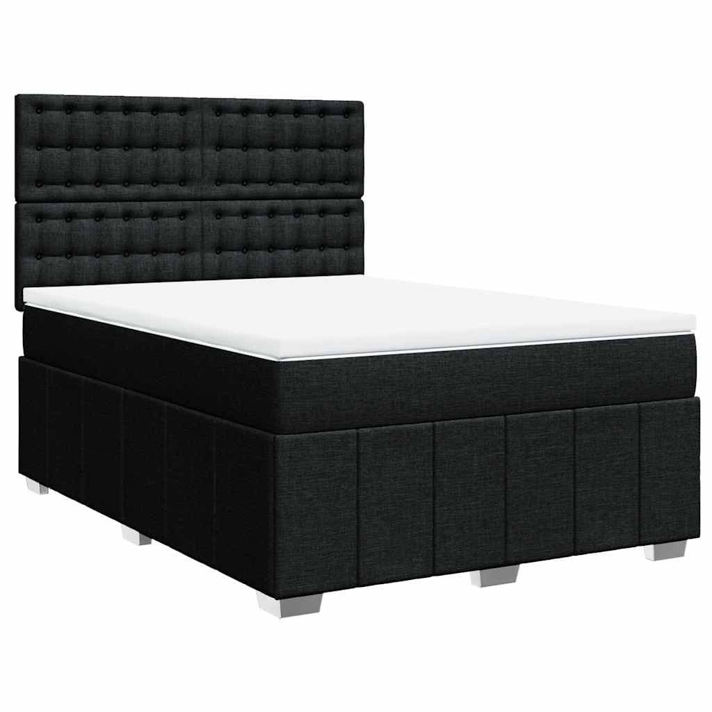 Black Queen Box Spring Bed with Pocket Spring Mattress