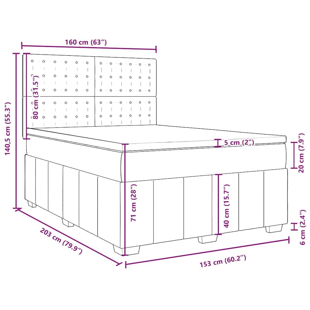 Black Queen Box Spring Bed with Pocket Spring Mattress