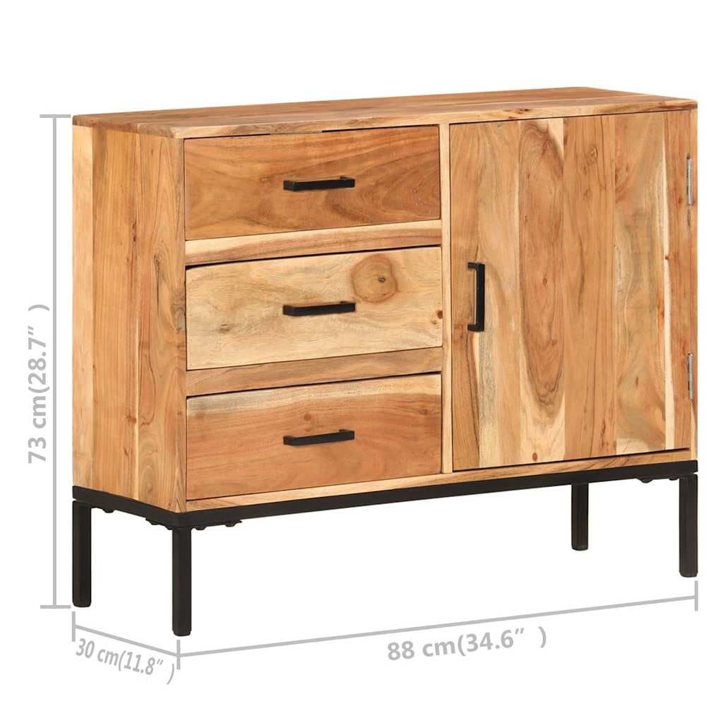 Sideboard Cabinet 88x30x73cm Brown Solid Acacia Wood Storage Furniture with