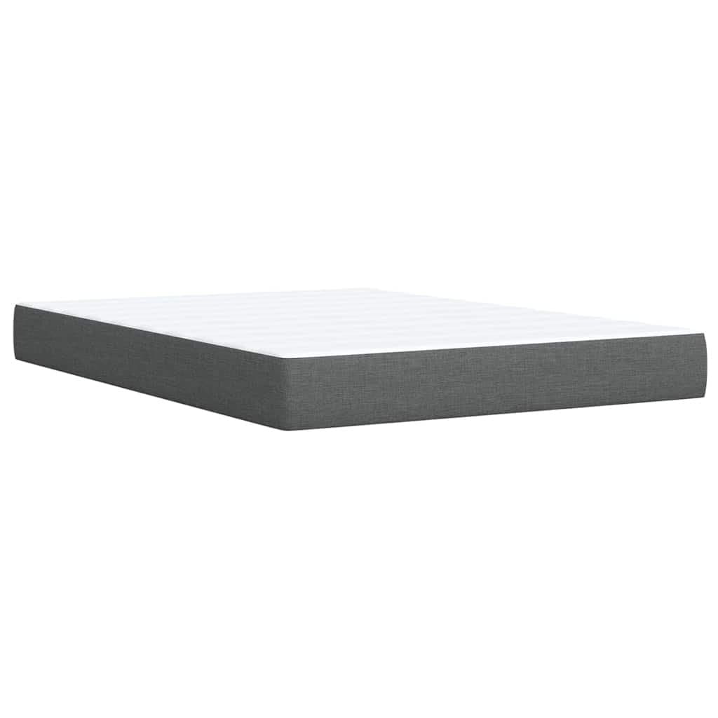 Grey Queen Box Spring Bed with Adjustable Headboard and LED Lights