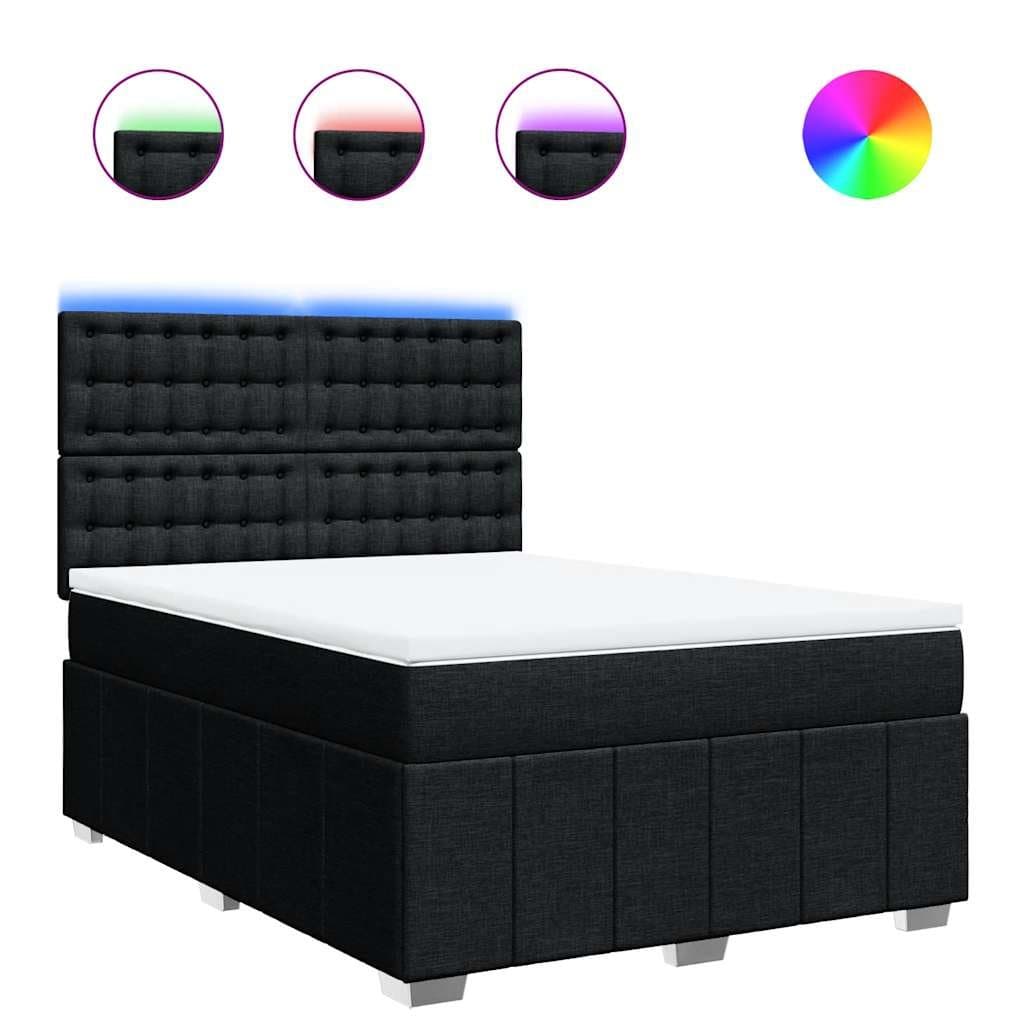 Queen Box Spring Bed with Adjustable Headboard and Pocket Spring Mattress